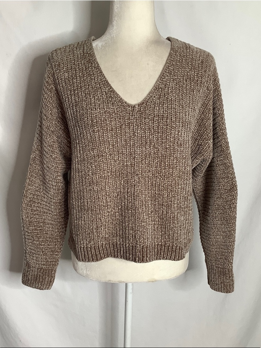 Cozy Chenille V-Neck Sweater Size S